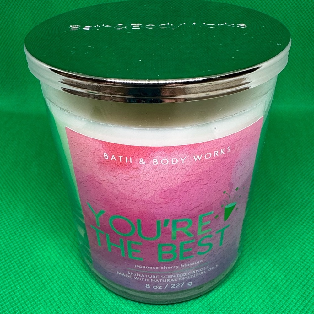 Bath & Body Works You’re the Best Japanese Cherry Blossom Single Wick Candle New